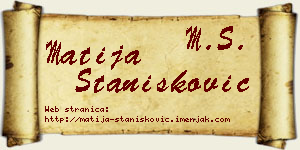 Matija Stanišković vizit kartica